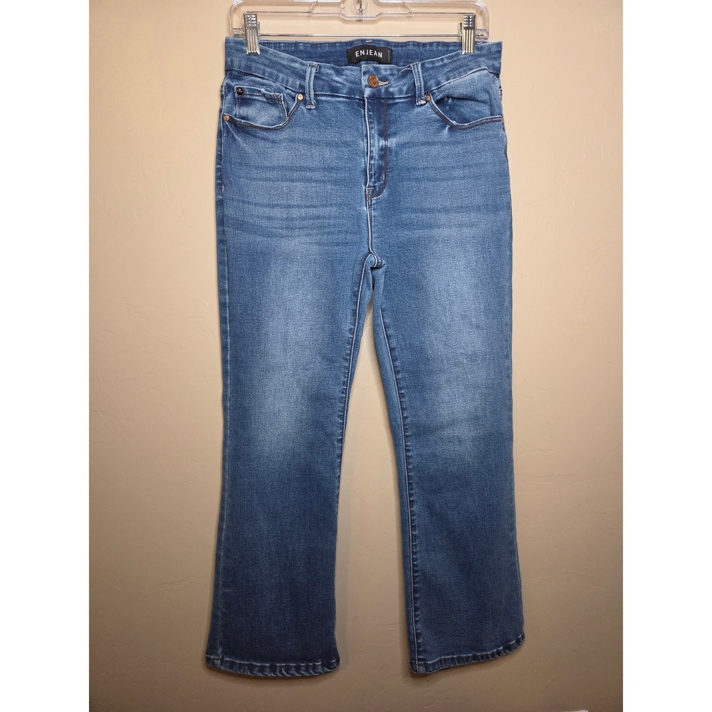 Enjean Women High Rise Flare Jeans Denim 11/30